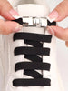 2pcs No-Tie Shoelaces With Buckle, Black Easy-Tie Shoelaces For Sneakers,Casual Shoes,White Shoes,Basketball Shoes,Trainers Running Shoes Summer, Gift Ideas